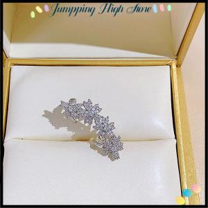 【Jumpping】 1Pcs Trendy Simple Zircon Flowers Ear Clip Earring Without For Women Sparkling Ear Cuff Clip Party Wedding Jewelry Gifts