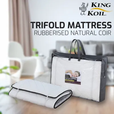 [FREE GIFT 1 X RM99 T-SHIRT] KingKoil Rubberised TRI-FOLD Natural Fiber Mattress / Foldable Mattress