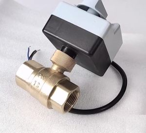 220V Full Port Electric Water valve brass 1" actuated ball valve with 3 control wires with manual override for drain water