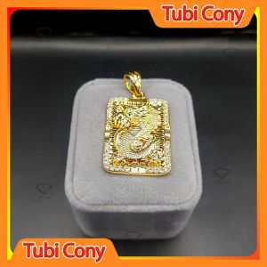 Mặt dây chuyền chạm rồng nhí M579-122-UA Tubi Cony (cao 3 cm x ngang 2 cm) - Chạm 3D tinh xảo
