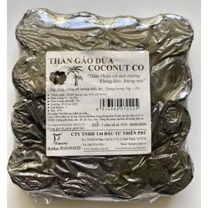 THAN GÁO DỪA COCONUT CO 1KG/GÓI - KHÔNG KHÓI CHUYÊN DÙNG NƯỚNG BBQ HÌNH TRỤ DẠNG VIÊN NHỎ
