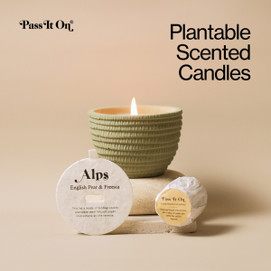 Pass It On Plantable Candle [Alps: English Pear & Freesia] | Scented Soy Wax | Sustainable Eco-Friendly