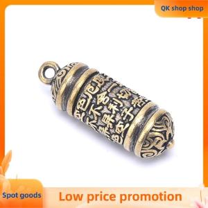 ✨QK shop✨ Hollow Brass Buddha Sutra Cylinder Pendant Keychain Necklace Jewelry Pill Box