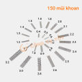 Bộ 150 mũi khoan chính xác 0.4-3.2mm đường kính 0.1mm. 