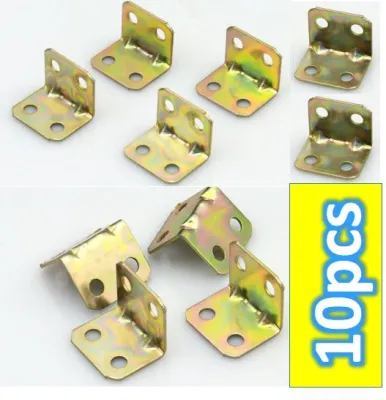 10PCS Iron L Bracket Gold Corner Bracket Furniture Angle Bracket L Bracket Corner Joint Brace L Shaped Bracket