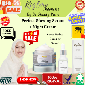 REGLOW Glowing Skin Treatment Night Cream With Perfect Serum Original By Dr Shindy Putri Official Store Resmi BPOM | Halal MUI | Aman BUMIL BUSUI | Mencerahkan | Jerawat | Flek | Kusam | Berminyak | Beruntusan | Pekanbaru Riau | Padang Jambi Tangerang