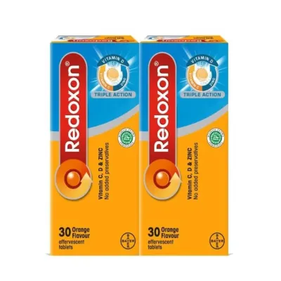 Redoxon Triple Action Vitamin C D & Zinc Effervescent Orange 2X30’S