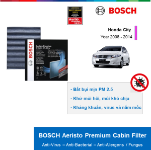 LỌC GIÓ ĐIỀU HÒA THAN HOẠT TÍNH CAO CẤP BOSCH AERISTO PREMIUM: HONDA CITY ĐỜI XE 2008 ĐẾN 2014