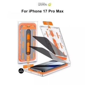 WSKEN Pelindung Skrin iPhone 17 ProMax Kaca Terkeras Liputan Penuh HD/Privasi Penyingkiran Automatik