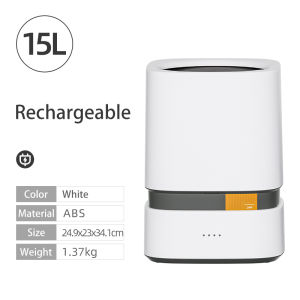 Tầm Nhìn 15L Văn Phòng Thùng rác Tự Động Đóng Túi Thùng rác Touchless Nhựa Thùng rác gấp cho xe hơi sạc USB Thông Minh Bin Lidless ubbish bin Hình Bầu Dục Thùng rác Cho Phòng Ngủ/Nhà Vệ Sinh/Cá Nhân Văn Phòng/RV