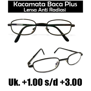 Kacamata Baca Plus (+) Lensa Antiradiasi Pria dan Wanita +1.00 s/d +3.00 Lensa Anti Bluelight Kacamata Full Plus Rabun Dekat
