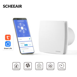Smart Exhaust Fan with Humidity Sensor 100 mm Tuya WIFI Smart Life Nova 100 with Motion Sensor and Timer