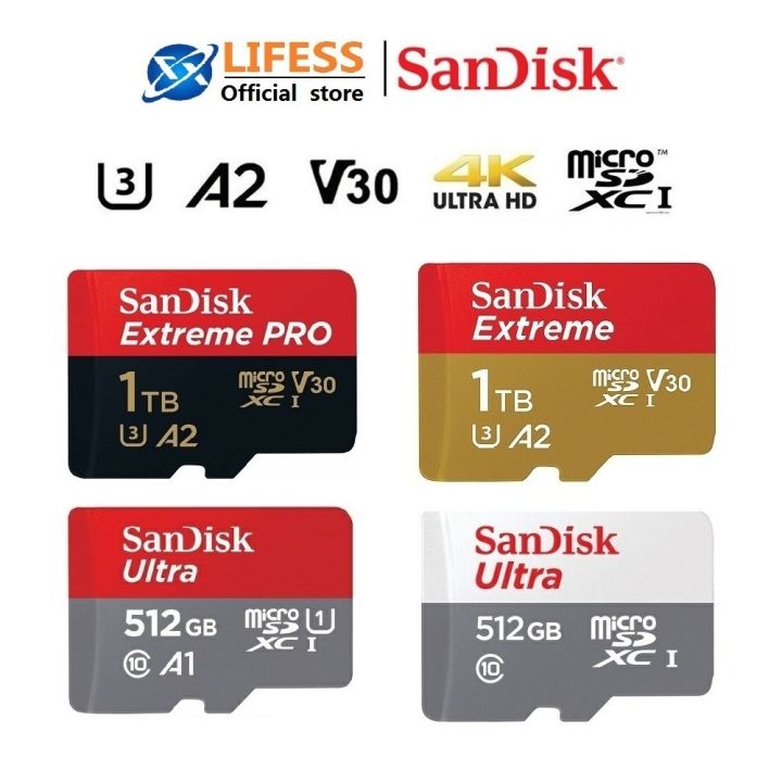 SanDisk Memory Card 1TB/512GB/256GB/128GB/64GB/32GB/16GB Class10 A1 A2