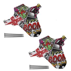 2Pcs Bike Mud Guard Short Mudguards Set Bike Front and Rear Compatible Mudguard Fixed for 26"-29" Mountain Bike