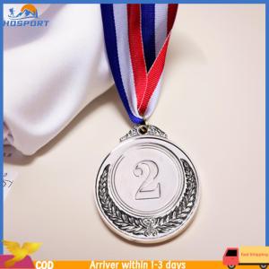 【Hospor】 10Pcs Gold Award Medals Zinc Alloy Silver Award Medals with Neck Ribbon Gold Silver Bronze Prizes 2 Inch for Kids Childrens Events