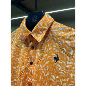 2-color golf shirt with super rolled pattern and breathable fabric when absorbing sweat