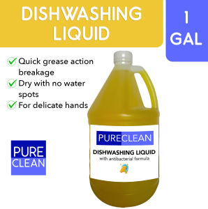 PURECLEAN Dishwashing Liquid w/ ANTIBAC 1 gallon - Antibacterial Tough on Grease Formulation Fresh Scent