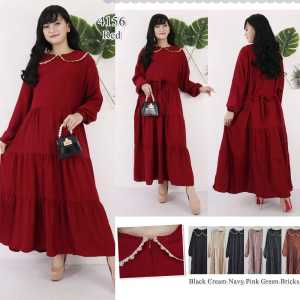 MiDi Dress PoLos JUMBO LD 120 CM Rayon Twill Super Premium EXPORT QUALITY SUPER BIG SIZE 4XL 4156