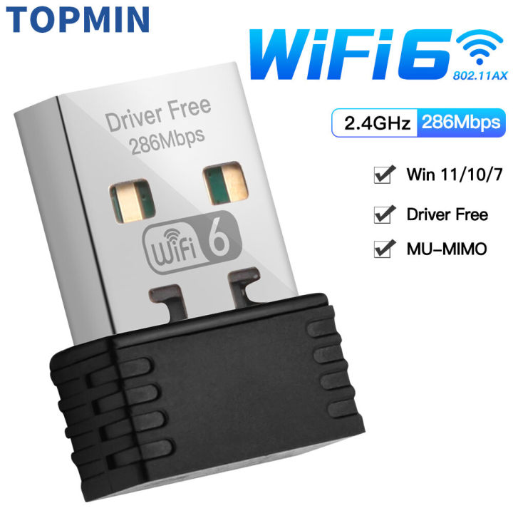 Usb wifi 6 dongle network card 802 11ax usb 2 4ghz wi fi lan adapter