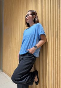 Vied By Mel Cotton Jersey Boxy Tee Loose Fit