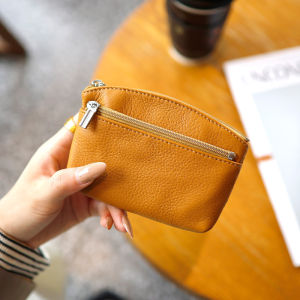 Top Layer Cowhide Coin Key Bag Retro Card Holder Storage Women Cute Pouches Moneybag
