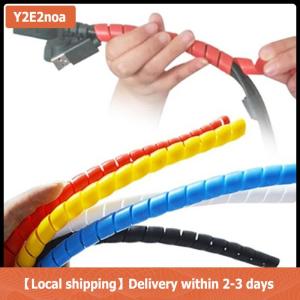 【Local shipping】 1m 10mm 14mm Colorful Spiral Wire Organizer Wrap Tube Flame retardant Cable Sleeve
