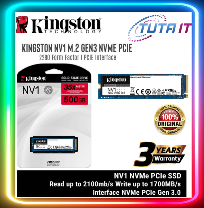 Kingston NV1 NVMe M.2 SSD 250GB 500GB 1TB 2TB (SNVS/250G SNVS/500G SNVS ...