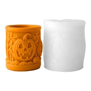 Cylinder Shape Halloween Silicone Mold For Making Soap Chocolate Halloween Holiday Party Decoration