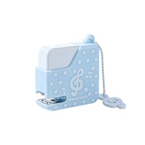 MUQZI Effortless Polka Dot Stapler Set with 40pcs No.10 Staples Easy-Use Bookbinding Machine with Music Note Pendant Multifunction Labor-Saving Stapler Set Students School Supplies