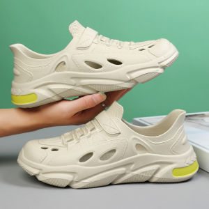 【 Penghantaran terus dari kilang 】 Memandu kasut lubang Gaya lelaki baharu untuk musim panas tidak licin tidak berbau pakaian luar untuk pemandu pantai.