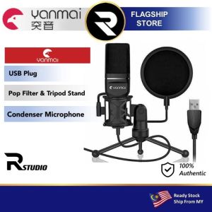 YANMAI SF777 USB CONDENSER MICROPHONE KIT PODCAST STUDIO PLUG & PLAY