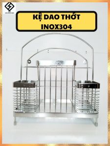 Kệ Dao Thớt INOX 304 cao cấp (31x18x35) kệ đựng muỗng đũa dao thớt đa năng dụng cụ nhà bếp tiện lợi