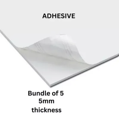 Paper Foam Board Plain W/1-Sided Adhesive White 5mm- White/Black Foam Black 5mm-A1/A2/A3/A4/A5 Bundle of 5 or 10