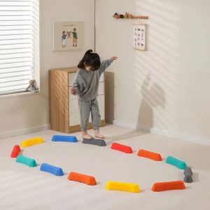 ZSDN MALL Ngoài trời Đồ chơi cân bằng đá bước chân Đá bước Cân bằng Bước xốp tập thăng bằng Trò chơi ngoài trời 6 màu Đồ chơi thể thao cân bằng đá xếp chồng Quà tặng giáng sinh
