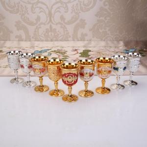 European Style Wine Glasses Retro Goblet Beverage Champagne Glasses Metal Cocktail Cup Wedding Home Bar Decoration