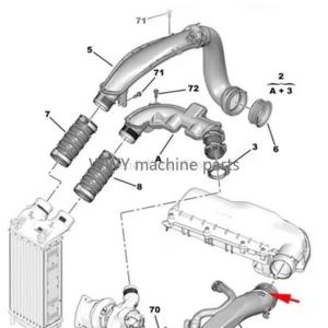 OnlyF U Air Intake Turbo Hose 1440Q6 for Peugeot 308 408 3008 5008 207 508 RCZ 1.6 16V Citroen C4 C4L C5 III DS5 Picasso 4Y1Z7