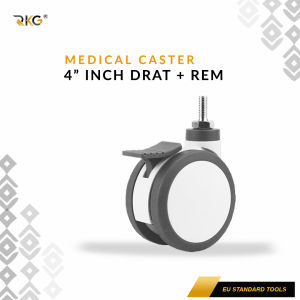 Roda Hospital Rumah Sakit 4 Inch Double Medical Caster Wheel