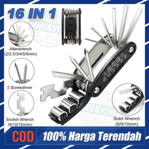 16 in 1 Kunci Shock Lipat mini Set Kunci Sepeda motor 16 Tools 16in1 Kunci 8 9 10 ring pas L Obeng