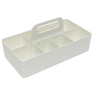 8 Grids Portable Storage Basket Plastic Divided Organizer with Handle Portable Art Supply Storage Organizer for Craft Supplies Cosmetics Holds Pencil Crayon Brushes Hair Product Dorm Shower