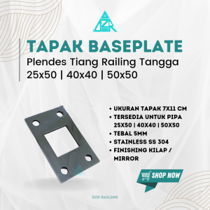Tapak baseplate plendes ss 304 tiang railing tangga stainless
