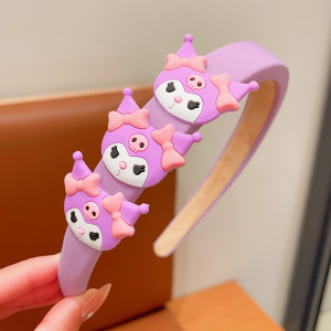mitch168" Kuromi Childrens head buckle little girl non-slip cute cartoon headband