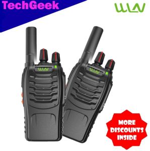 TG WLN KD-C888D 5W VHF/UHF 400-470MHz 16 Channel Two Way Walkie Talkie Radio with High Illuminating Flashlight- SET OF 2