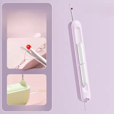 Dual Function Needle Threader 2 In 1 Seam Ripper Quick Thread Take Up Tool Essential Portable Hand Sewing Tool二合一穿针拆线器