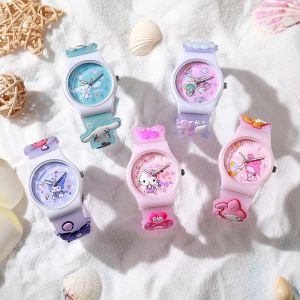 Sanrio Kuromi Hello Kitty Cinnamoroll Kids Watch 3D Quartz Watch Silicone Watchband Childrens Waterproof Watch