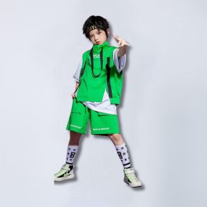 XENA Setelan Baju Dance Anak Laki-laki Atasan Rompi Bawahan Cargo Korea Style 3in1 LITTLE ROOM KIDS