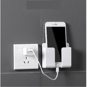 🔥  Punch free Universal Wall Mounted Cellphone Brackets Telephone Remote Control Bracket wall mounted shelf Organizer Phone Holder Hook LovelylifeFu COD