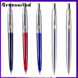【Greenwind】 luxury qualitymetal Ballpoint Pen stainless steel color Press signature pen ball point pen Stationery Office Supplies new