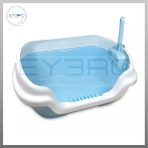 Semi Enclosed Cat Litter Box with Scooper (Random Colors)