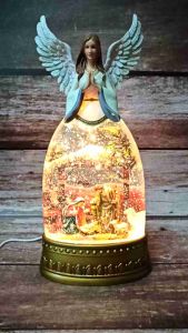 christmas lantern angel with nativity