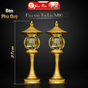 Đèn Phú Quý Nắp Ô Hợp Kim Có LED Nhiều Màu Cao Cấp CHÂN THIỆN MỸ Trang Trí Tượng Phật Bàn Thờ M16